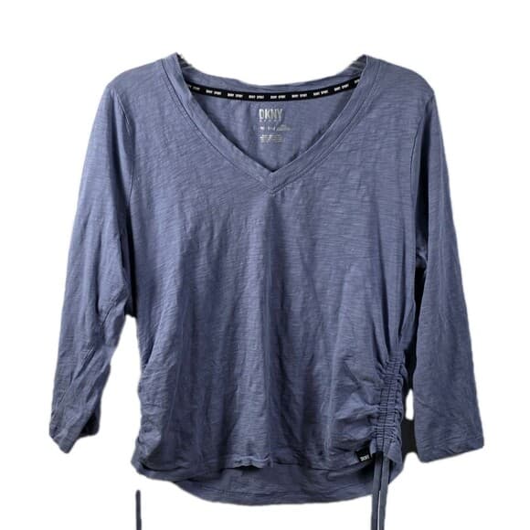 DKNY Women's XL Blue Long‎ Sleeve Blouse - Thumbnail 8