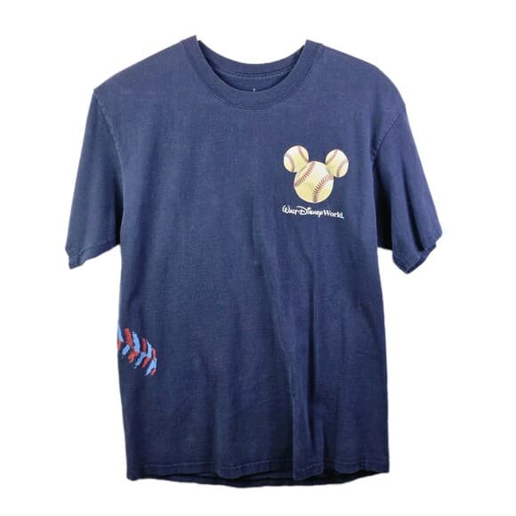 Disneyland Youth Medium Blue Baseball Mickey American Original Flag T-Shirt‎ - Thumbnail 7