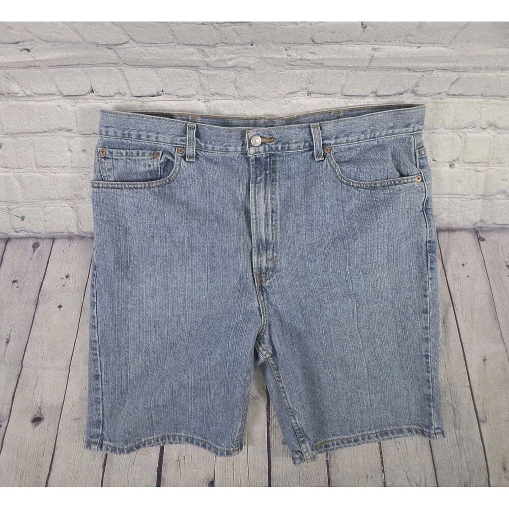 Levi's Men's 40 Blue Denim Regular Fit 505 Jean Shorts - Thumbnail 8