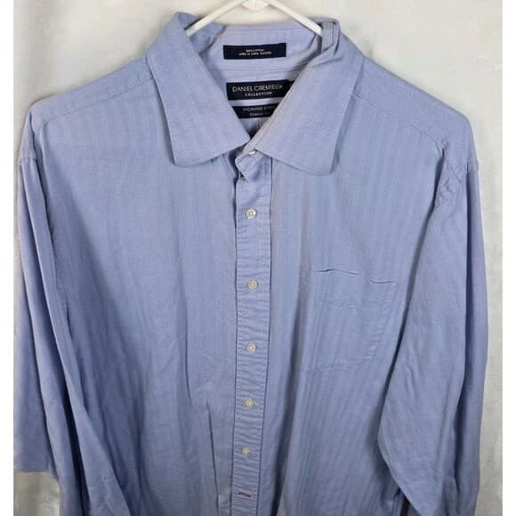 Daniel Cremieux Mens 17.5 - 36 Blue Shirt With Pinstripes‎ - Thumbnail 10