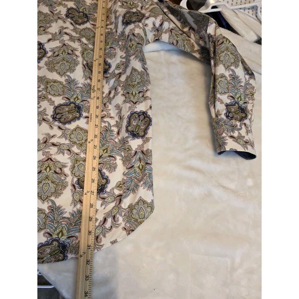 Thomas Dean Men’s‎ XL Multicolored Paisley Long Sleeve Button Up Shirt - Thumbnail 7