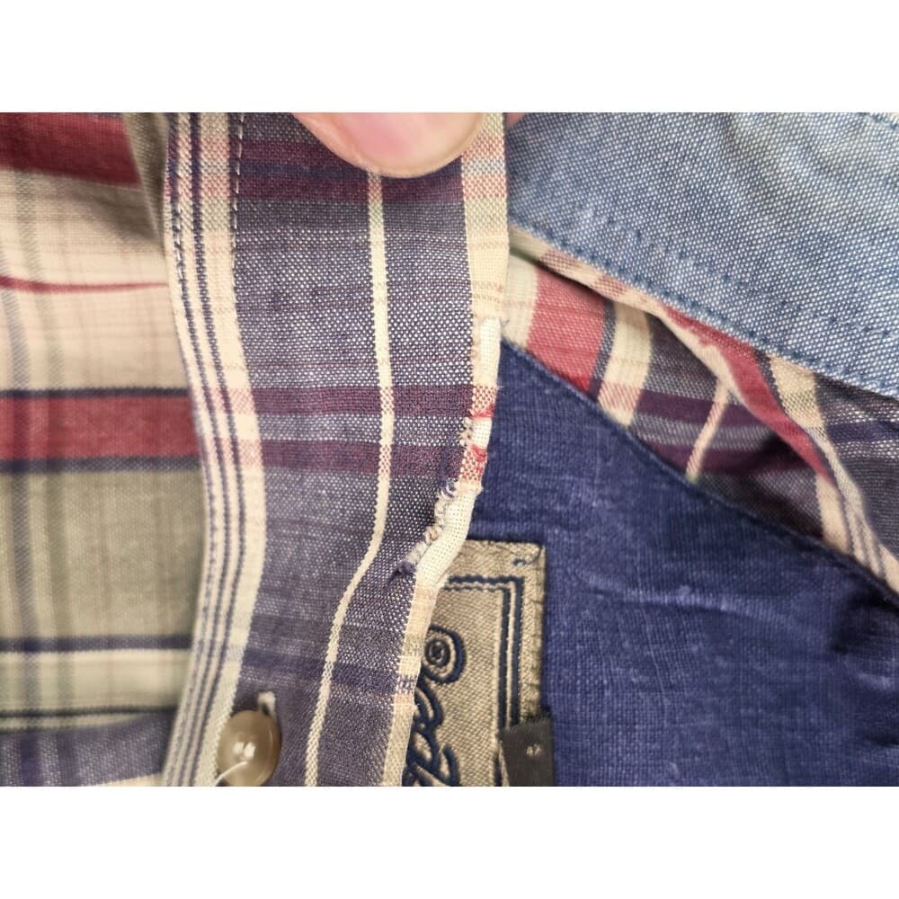 Roper Men's Large Plaid Western Short Sleeve Button Up Shirt‎ - Thumbnail 8