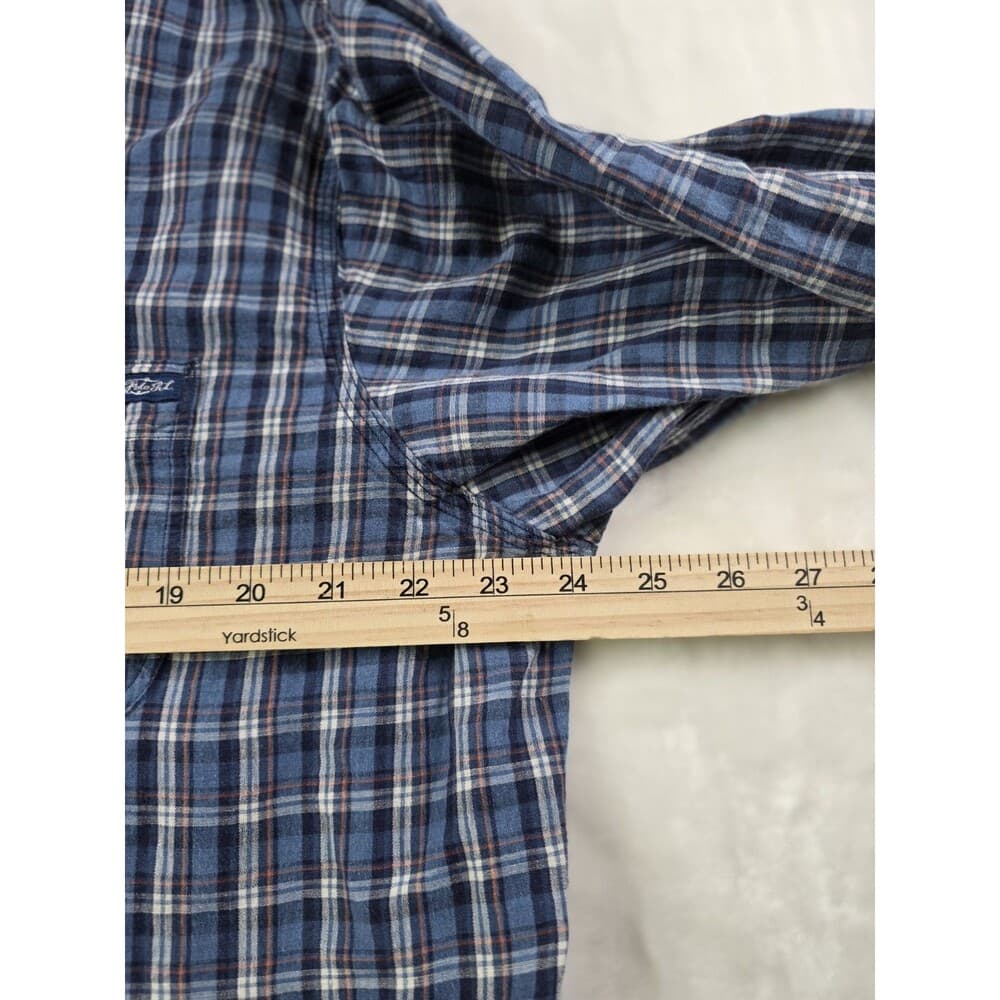 Polo Ralph Lauren Men's XL Blue Check Cotton & Linen Long Sleeve‎ Casual Shirt - Thumbnail 3