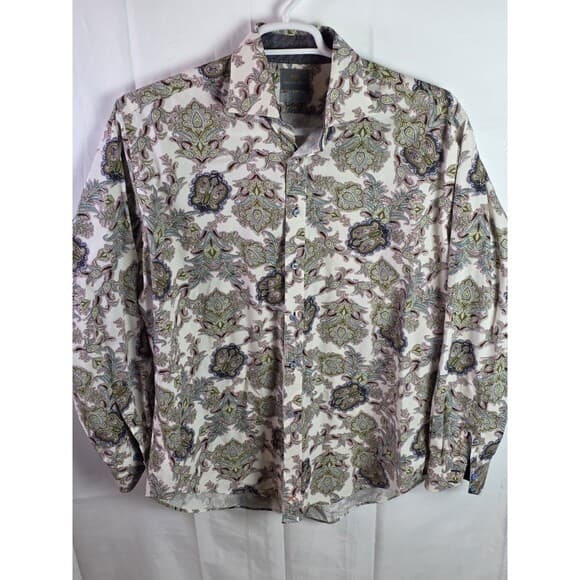 Thomas Dean Men’s‎ XL Multicolored Paisley Long Sleeve Button Up Shirt - Thumbnail 9