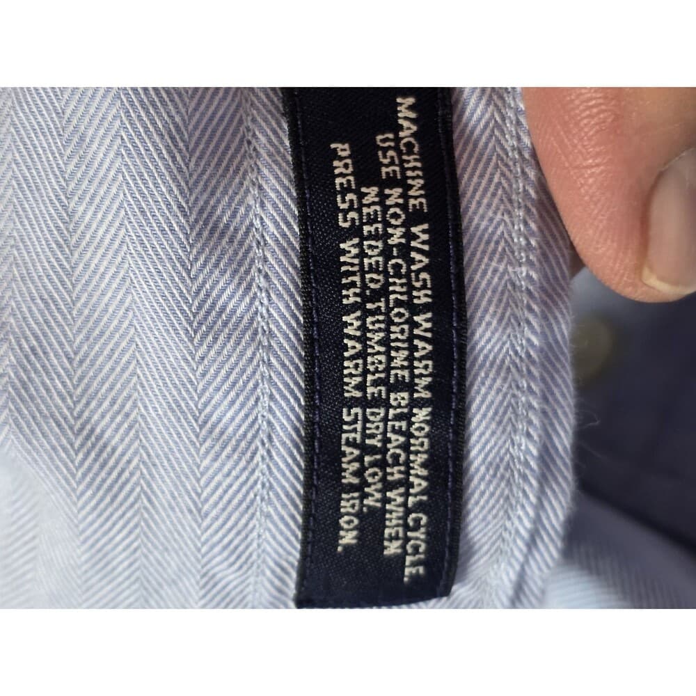 Daniel Cremieux Mens 17.5 - 36 Blue Shirt With Pinstripes‎ - Thumbnail 3