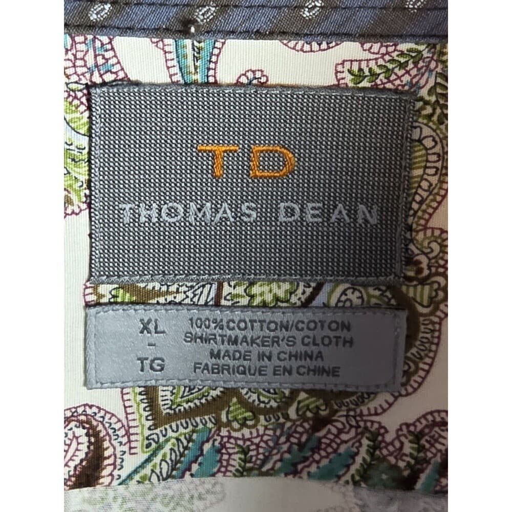 Thomas Dean Men’s‎ XL Multicolored Paisley Long Sleeve Button Up Shirt - Thumbnail 2