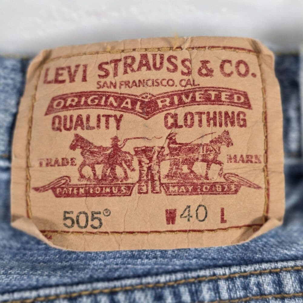 Levi's Men's 40 Blue Denim Regular Fit 505 Jean Shorts - Thumbnail 3