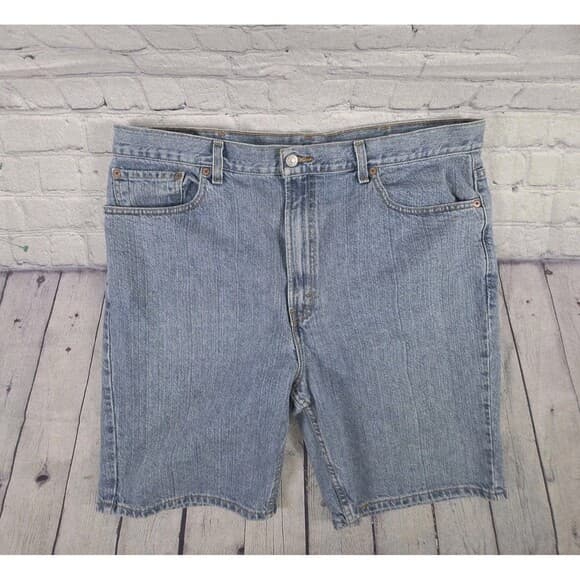 Levi's Men's 40 Blue Denim Regular Fit 505 Jean Shorts - Thumbnail 9