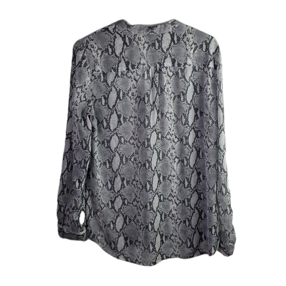 KUT Women's Large Sheet Rose‎ Black & White pattern Blouse - Thumbnail 4