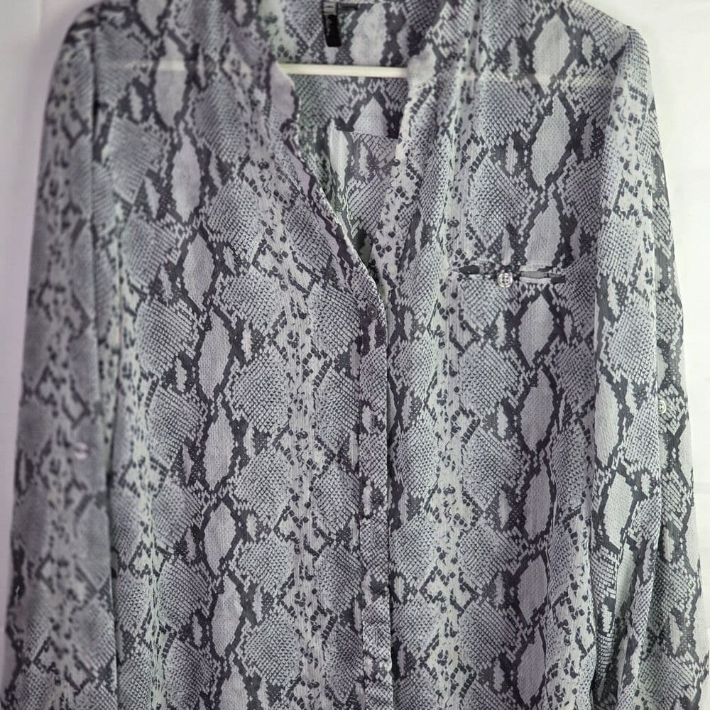 KUT Women's Large Sheet Rose‎ Black & White pattern Blouse