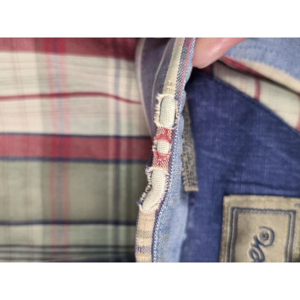 Roper Men's Large Plaid Western Short Sleeve Button Up Shirt‎ - Thumbnail 9
