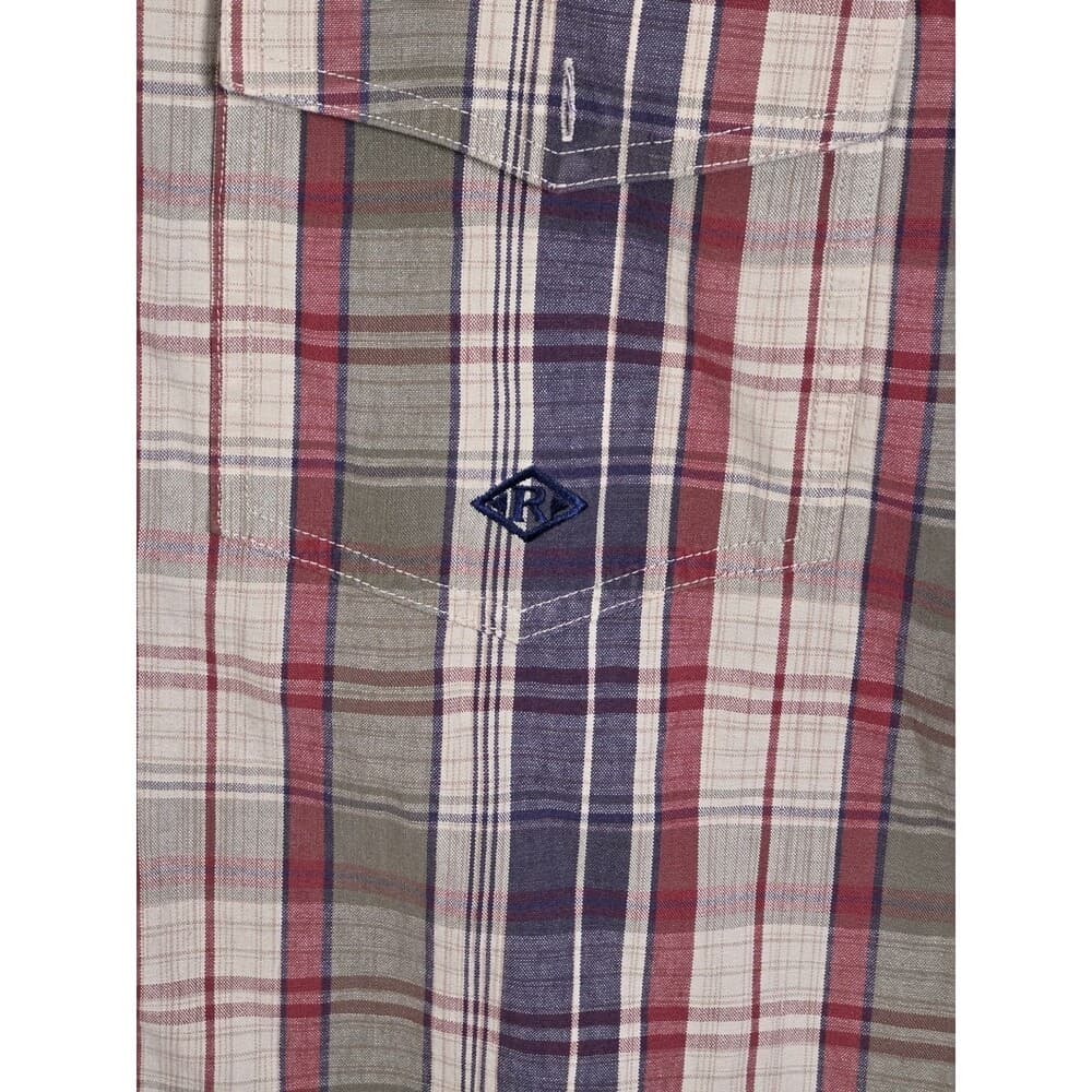 Roper Men's Large Plaid Western Short Sleeve Button Up Shirt‎ - Thumbnail 4