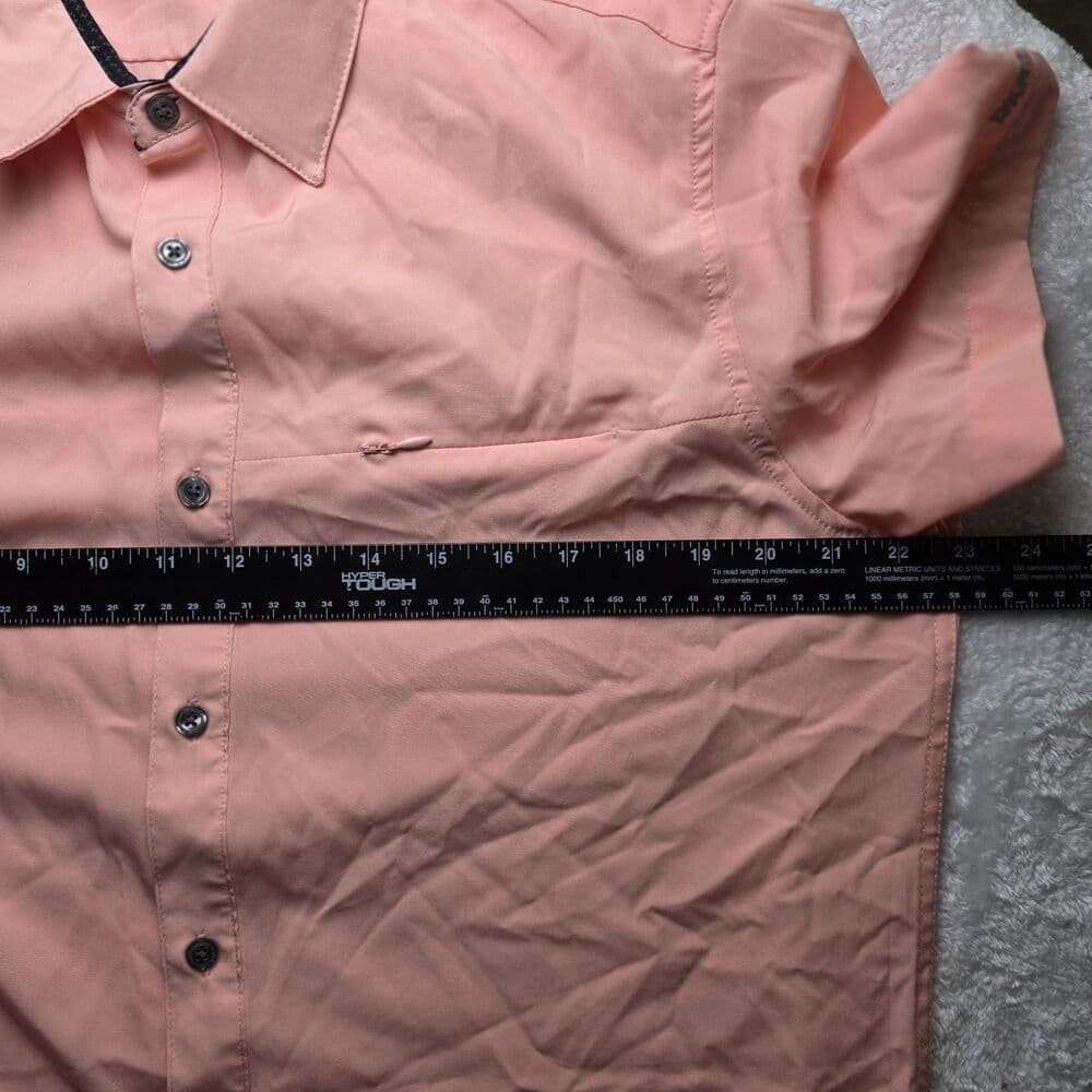 Vintage DKNY Women's‎ Peach Medium Short Sleeve Shirt - Thumbnail 8