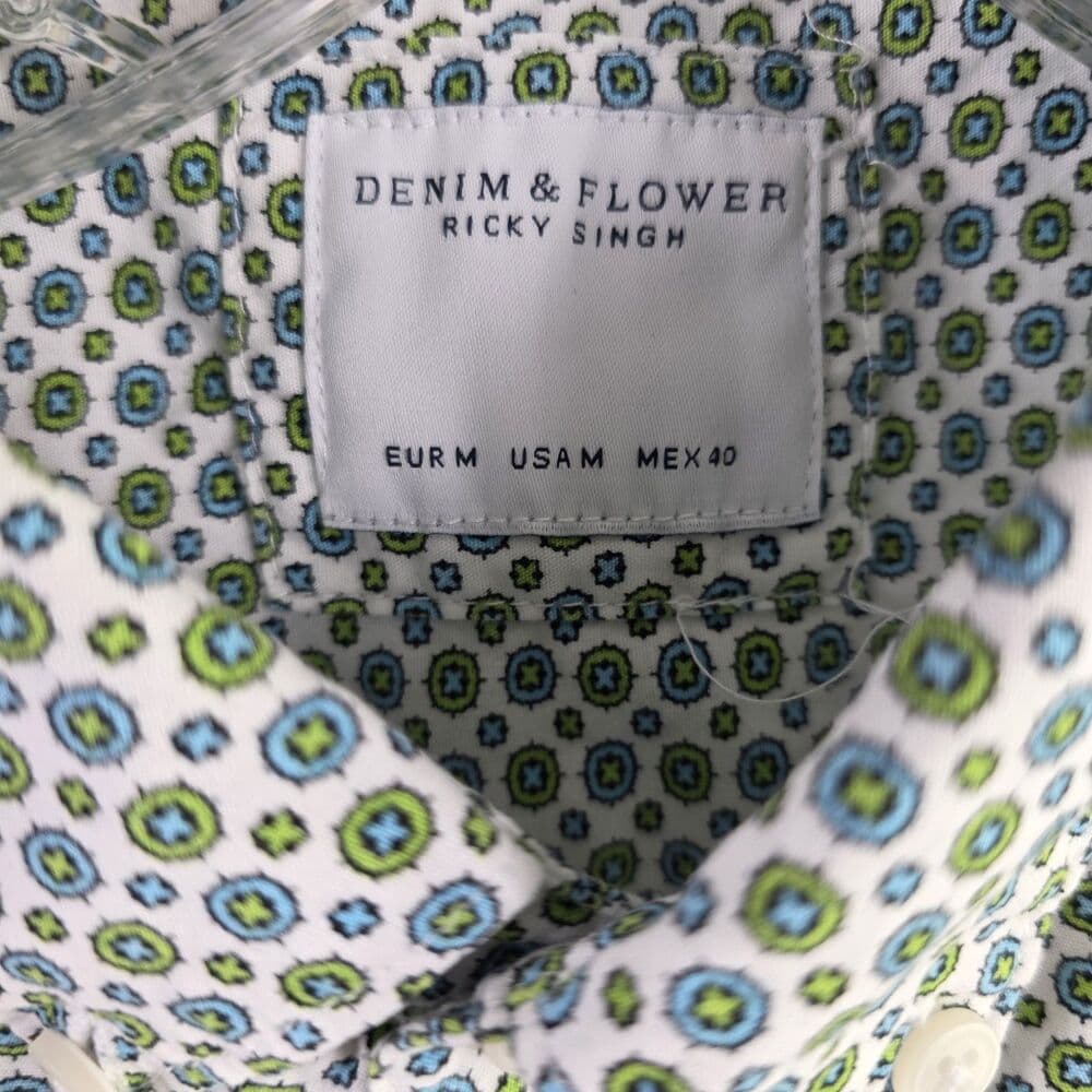 Denim And Flower Men's Medium Short Sleeve Button Down Shirt - Thumbnail 3