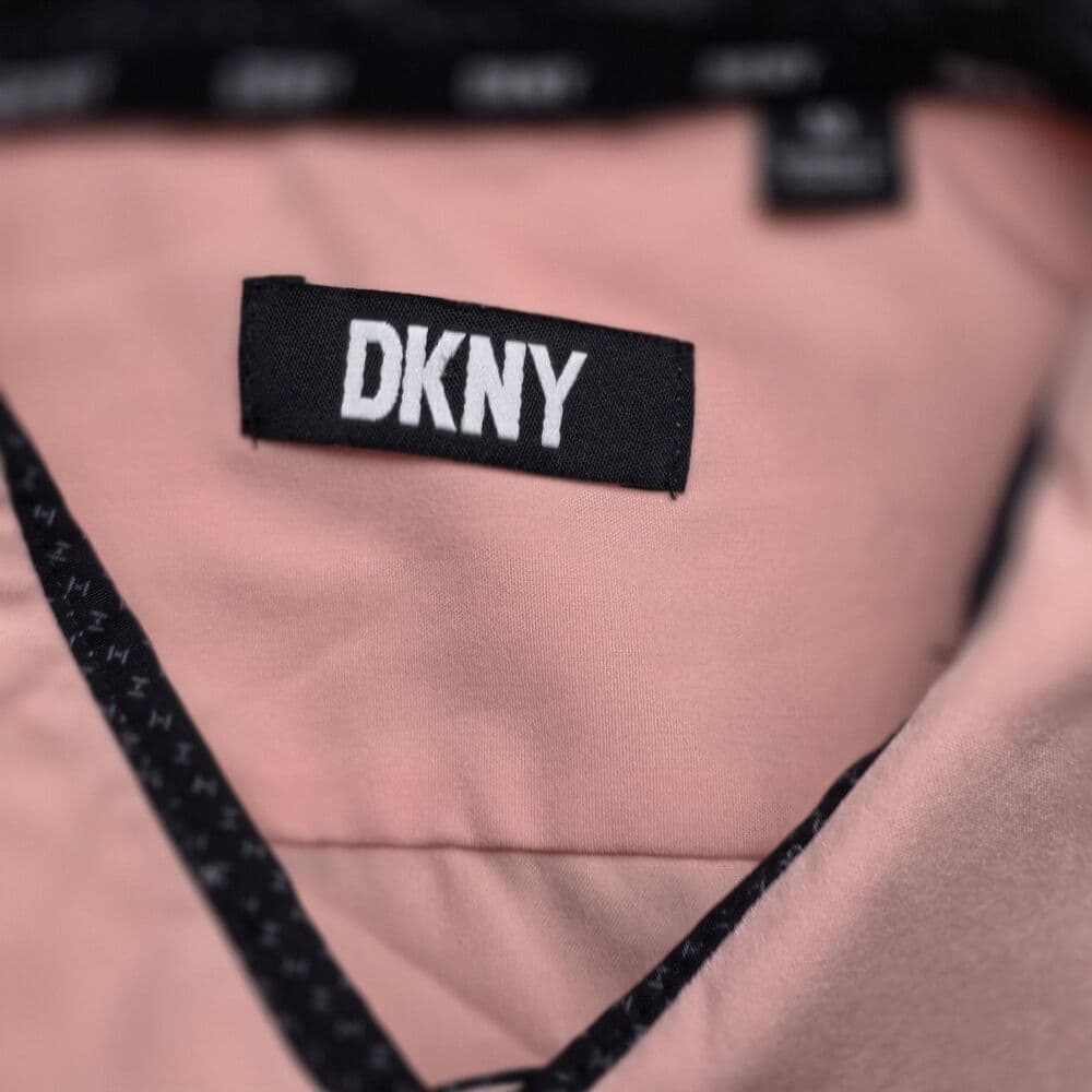 Vintage DKNY Women's‎ Peach Medium Short Sleeve Shirt - Thumbnail 2
