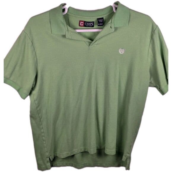 CHAPS Men's XL‎ Green Short Sleeve Shirt - Thumbnail 9