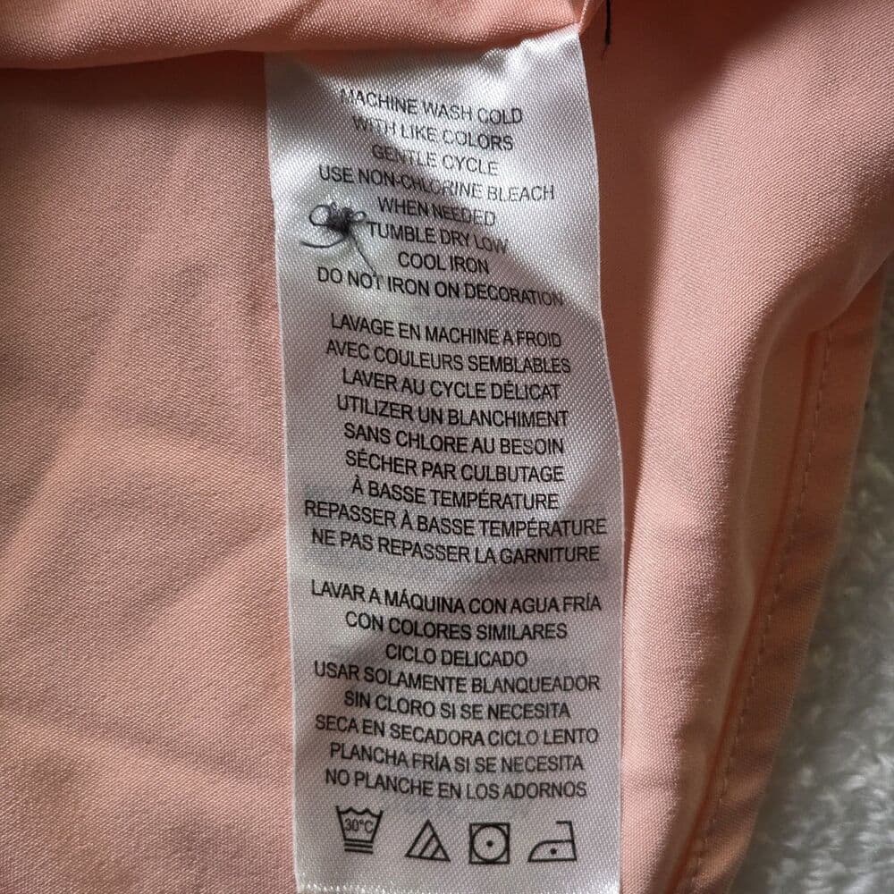 Vintage DKNY Women's‎ Peach Medium Short Sleeve Shirt - Thumbnail 7