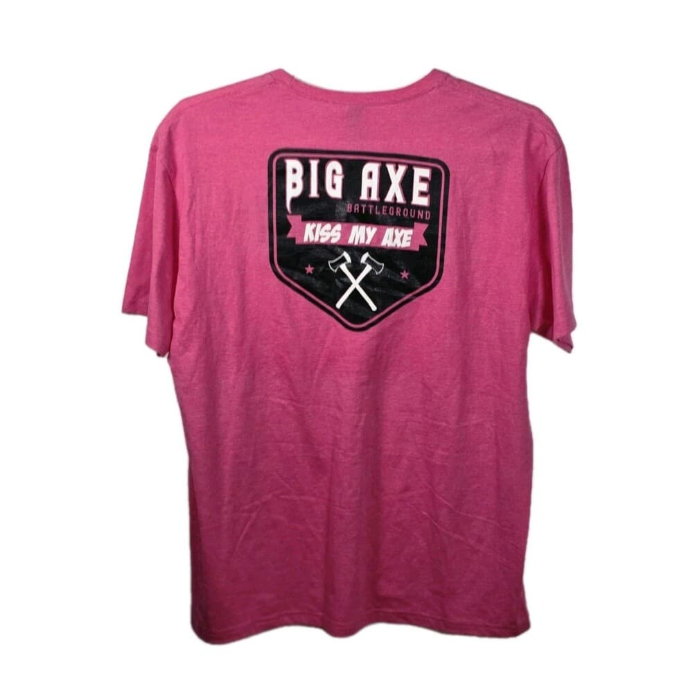 Big Axe XL‎ Pink Short Sleeve T-Shirt - Thumbnail 5