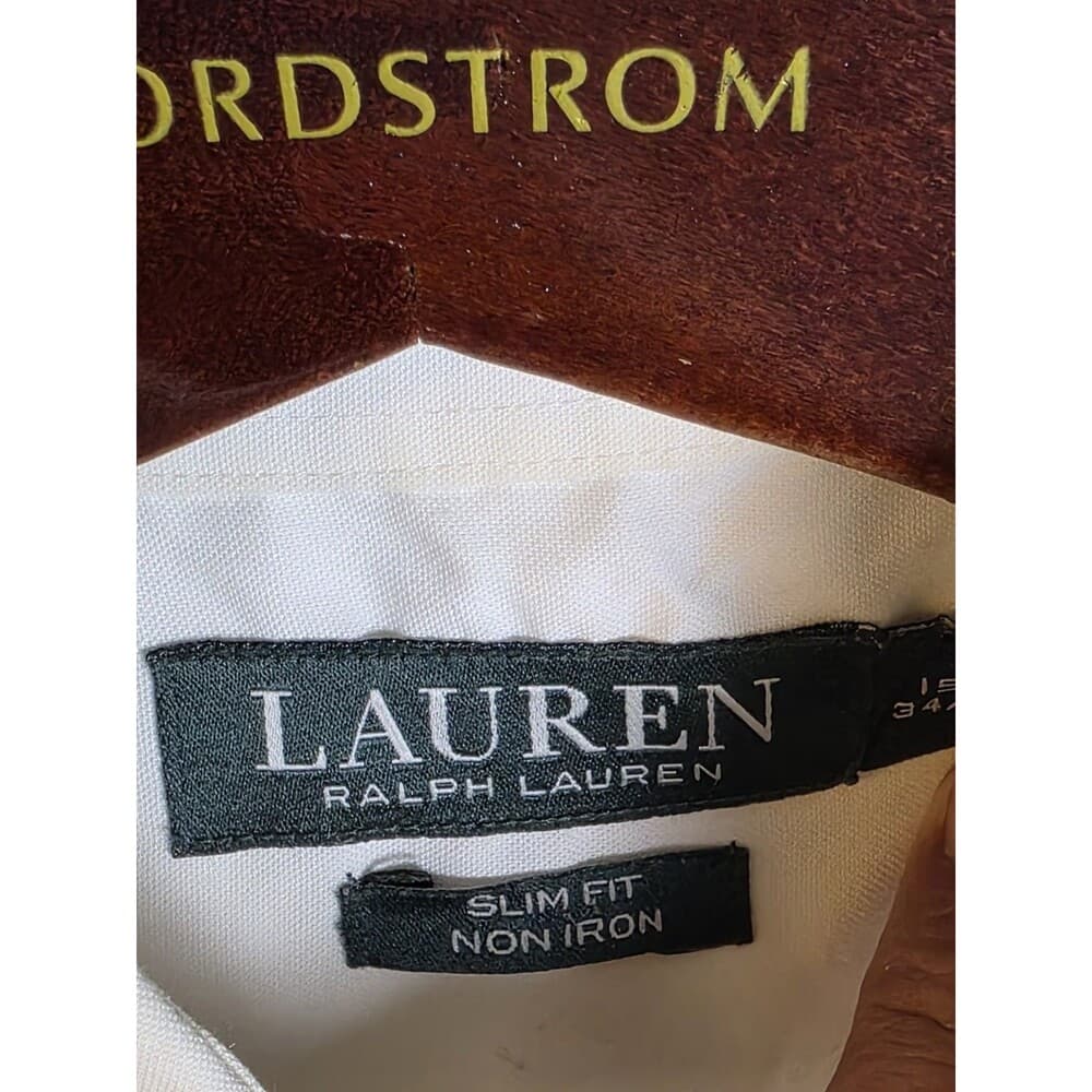 Lauren Ralph Lauren Slim Fit Dress Shirt Mens XL 17.5‎ 34/35 Button Down - Thumbnail 2
