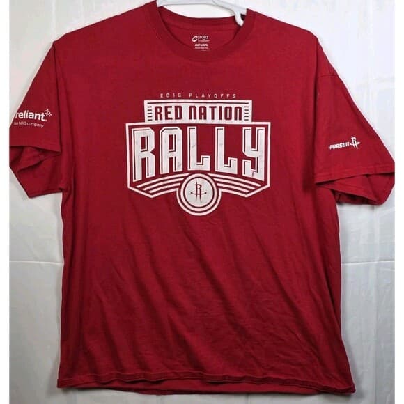 Port Authority Houston Rockets Men's XL‎ Red Rally T-Shirt - Thumbnail 10