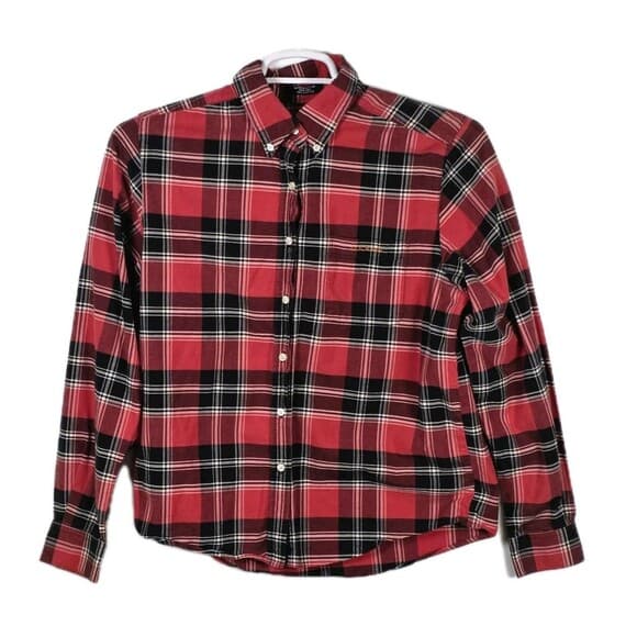 Vintage Rockies Medium Red Plaid Long Button‎ Up Shirt - Thumbnail 9