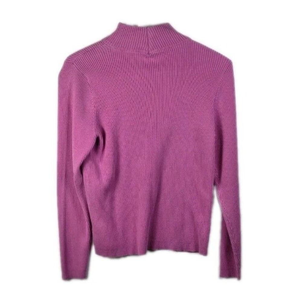 Ralph Lauren Turtleneck Women's XL Pink Ribbed Knit Stretch Sweater‎ - Thumbnail 6