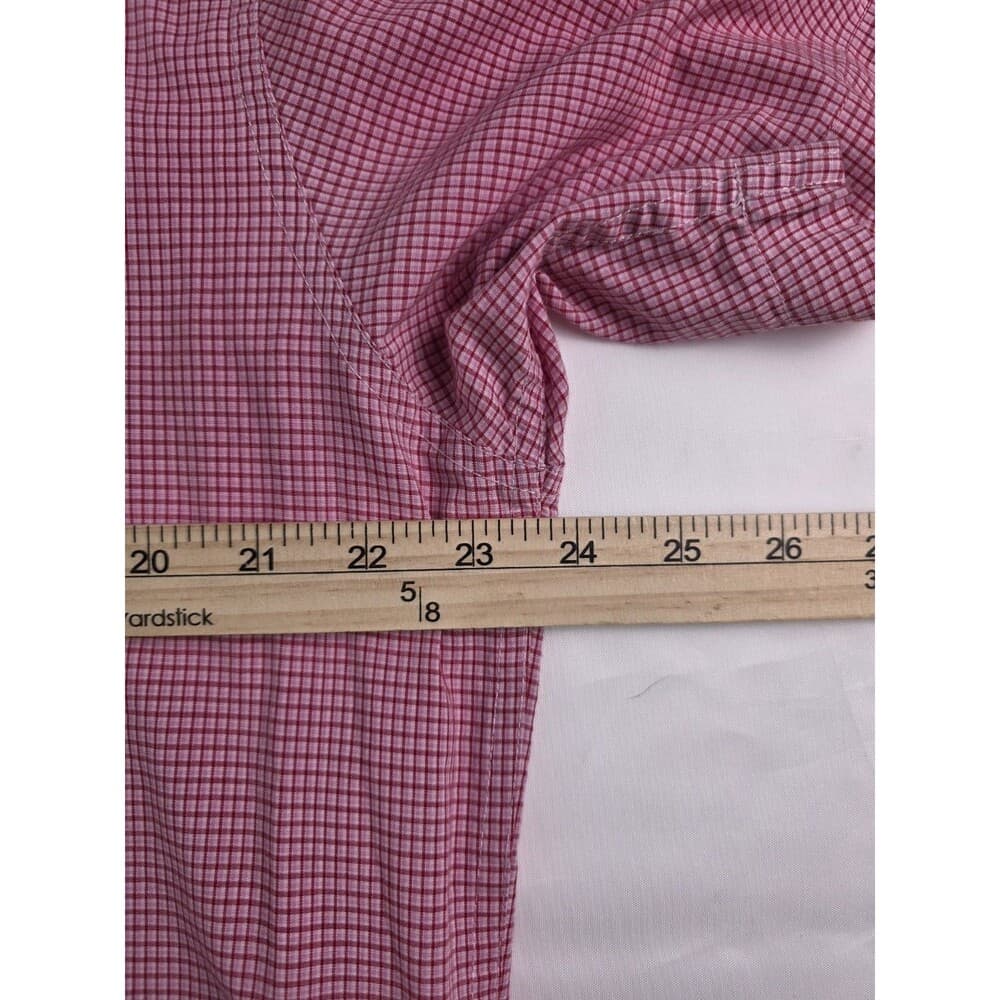 Chaps Men's Large Red &‎ White Short Sleeve Checked Shirt - Thumbnail 4