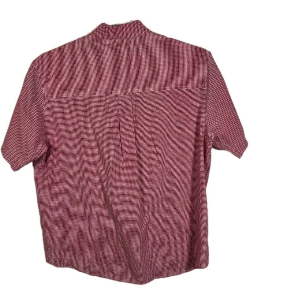 Chaps Men's Large Red &‎ White Short Sleeve Checked Shirt - Thumbnail 5