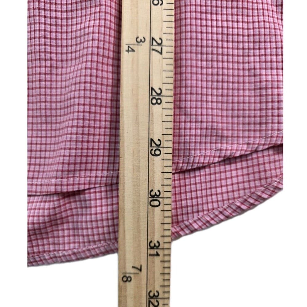 Chaps Men's Large Red &‎ White Short Sleeve Checked Shirt - Thumbnail 6