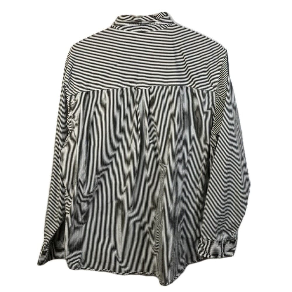 CHAPS Men's Large Green Striped Button-Down Long Sleeve Dress Shirt - Thumbnail 6