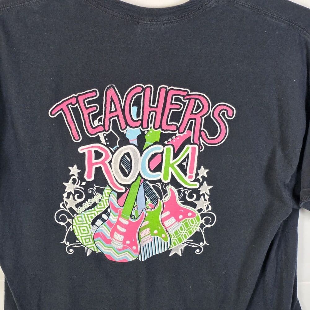 Girlie Girl‎ Women's XL Black Teacher's Rock T-Shirt - Thumbnail 5