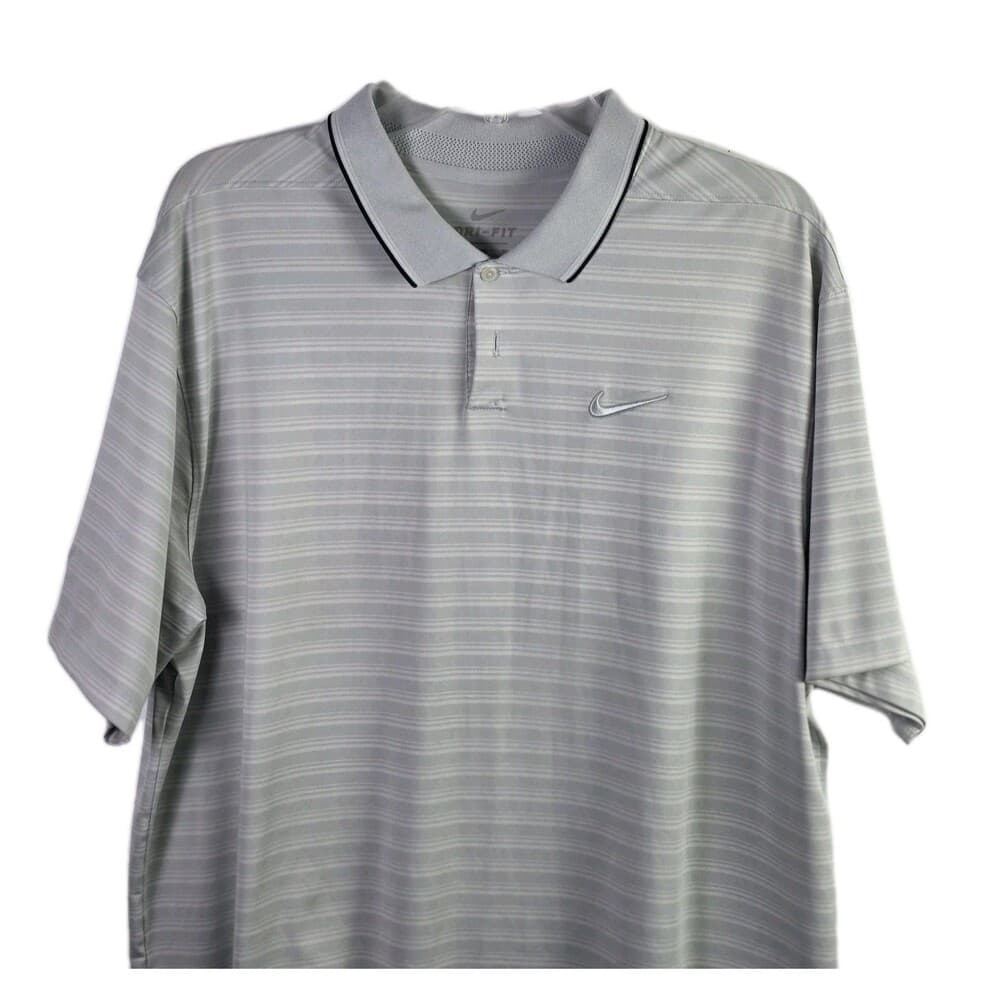 Nike Dri-fit Men's XL Gray / Pinstripes Michelob Ultra S/S Golf Shirt - Thumbnail 12