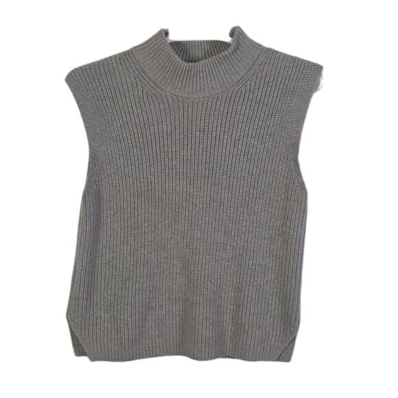 Abercrombie & Fitch Women's Small Gray Turtleneck Sweater Vest - Thumbnail 6
