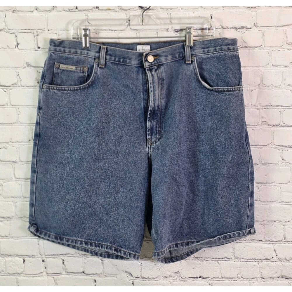 Vintage Calvin Klein Men's Size 38 Blue jeans Shorts - Thumbnail 14
