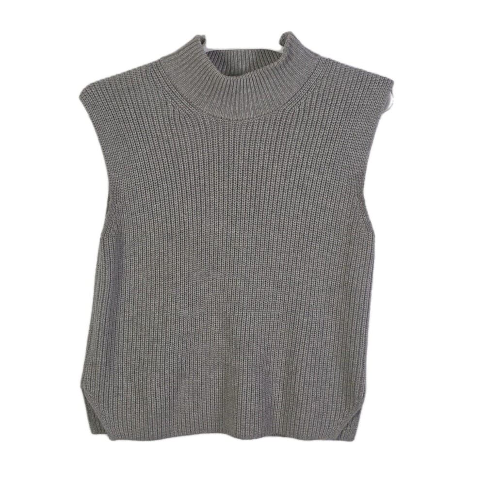 Abercrombie & Fitch Women's Small Gray Turtleneck Sweater Vest - Thumbnail 5