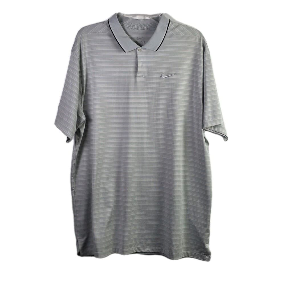 Nike Dri-fit Men's XL Gray / Pinstripes Michelob Ultra S/S Golf Shirt
