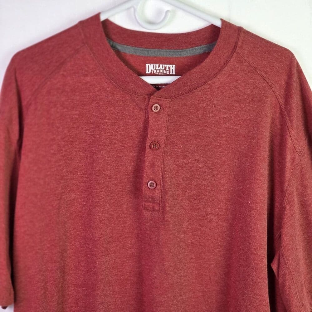 Duluth Trading‎ Men's XL Red Long Sleeve Henley - Thumbnail 6