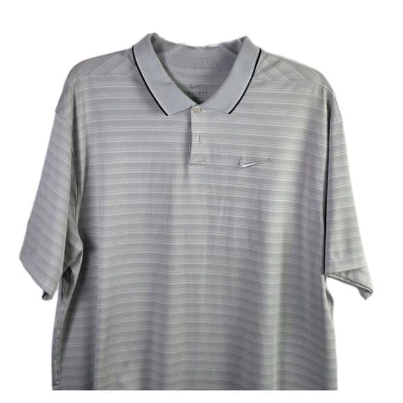 Nike Dri-fit Men's XL Gray / Pinstripes Michelob Ultra S/S Golf Shirt - Thumbnail 13