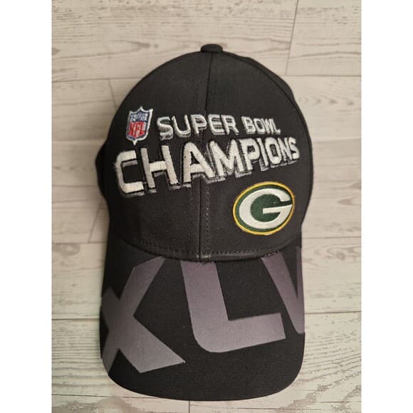 Super Bowl XLV Champions Green Bay Packers Hat NFL Reebok‎ On-Field Cap Trophy - Thumbnail 7