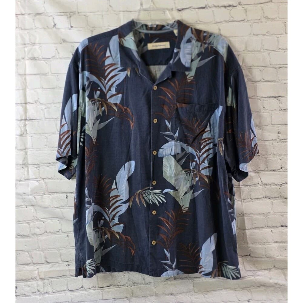 Tommy Bahama Men’s 2XB Hawaiian Tropical Short Sleeve Silk Shirt
