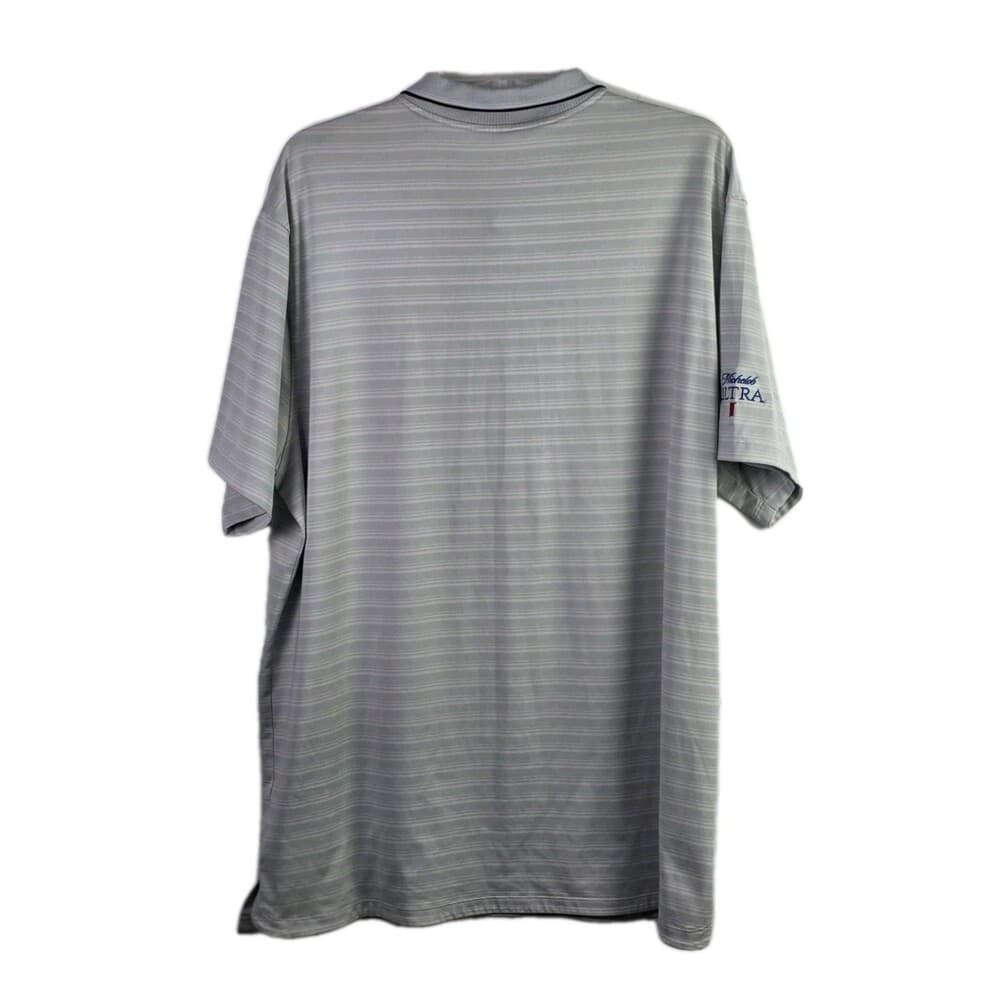Nike Dri-fit Men's XL Gray / Pinstripes Michelob Ultra S/S Golf Shirt - Thumbnail 9