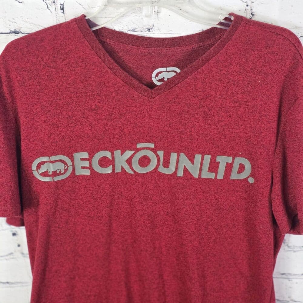 Ecko Unlimited Shirt Men's Large Red Black Graphic Rhino Short Sleeve T-shirt