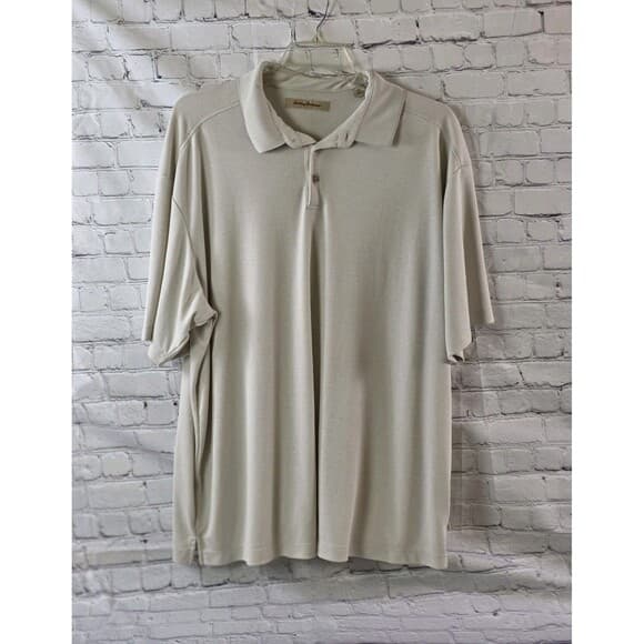 Tommy Bahama Men’s Beige Short Sleeve Polo Shirt - Thumbnail 9