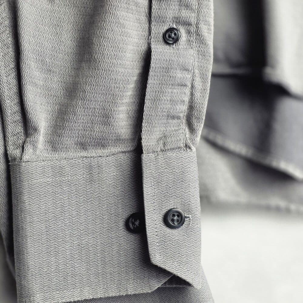 Kenneth Cole Men's Gray Grey 15 1/2 -34-35 Long Sleeve‎ Button Up Shirt - Thumbnail 5