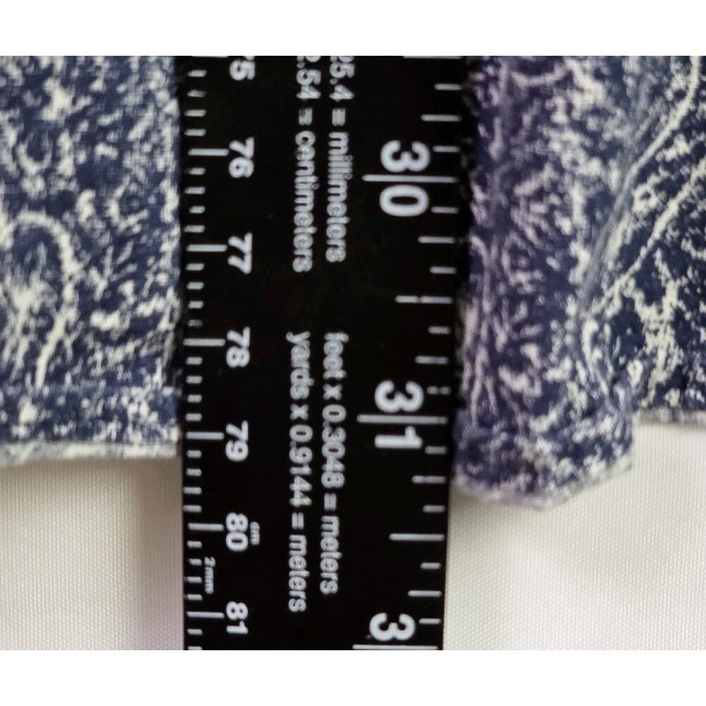 Roundtree & Yorke Men’s XL Blue Dotted Paisley Long Sleeve Button Down - Thumbnail 9
