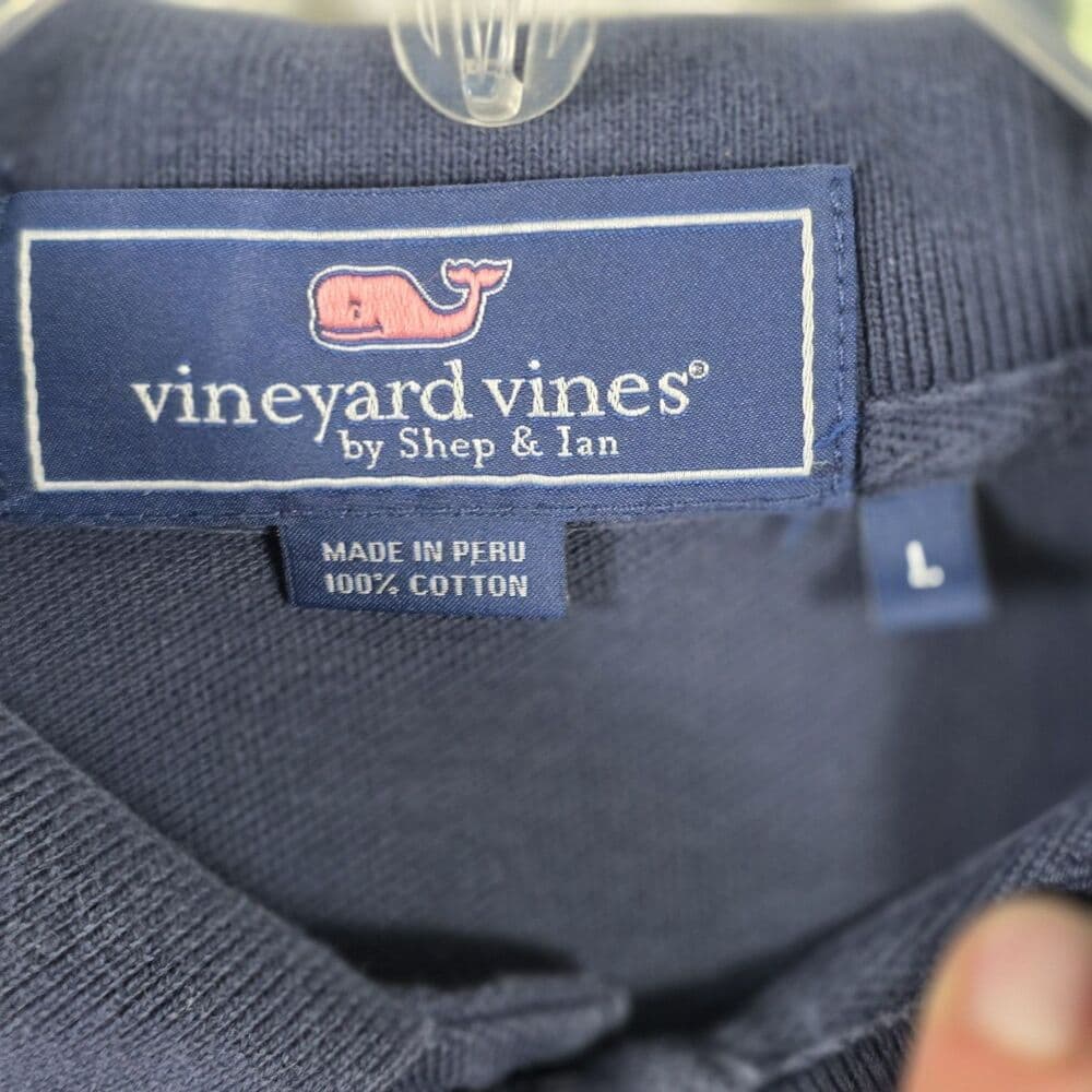 Vineyard Vines Men's Large Blue Short Sleeve Polo Shirt - Thumbnail 4