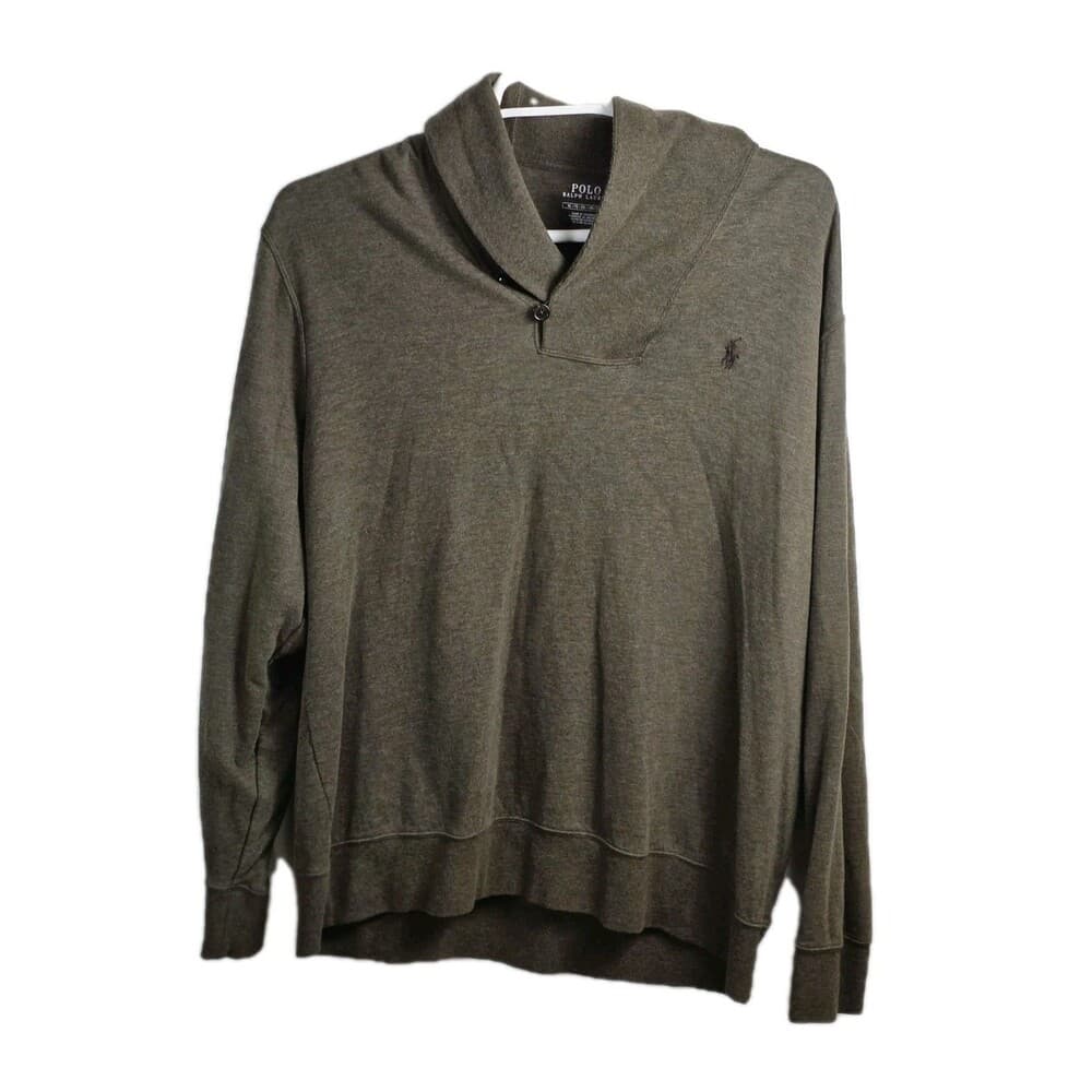 Ralph Lauren Men’s XL Brown Cowl Neck Long Sleeve‎ Sweater - Thumbnail 9