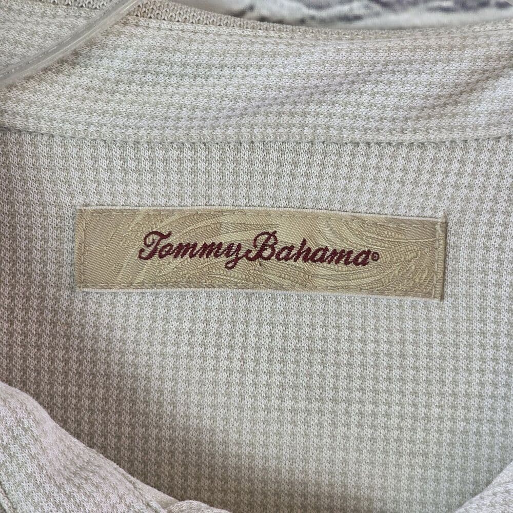 Tommy Bahama Men’s Beige Short Sleeve Polo Shirt - Thumbnail 2