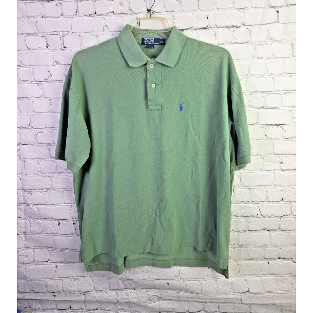Vtg Polo Ralph Lauren Men’s Large Polo Shirt Green Black Pony Logo 90s Y2K - Thumbnail 7