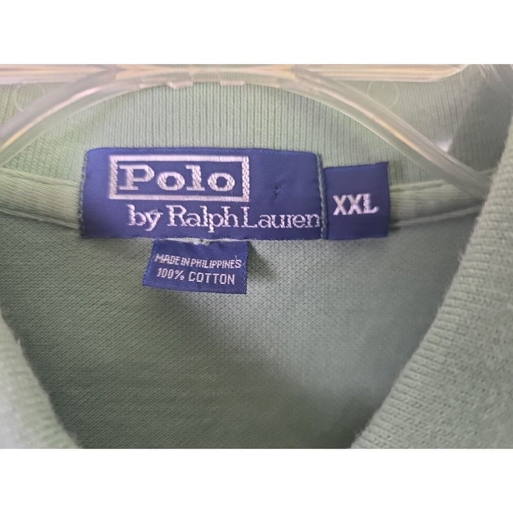 Vtg Polo Ralph Lauren Men’s Large Polo Shirt Green Black Pony Logo 90s Y2K